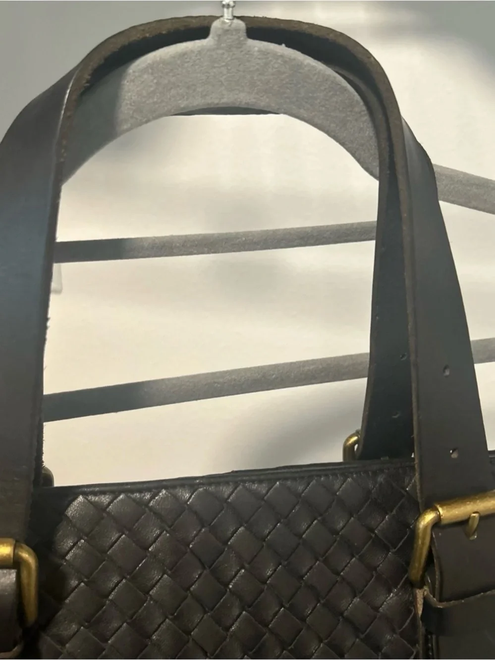 BOTTEGA VENETA Large Napa Tote Bag Intrecciato Leather Used